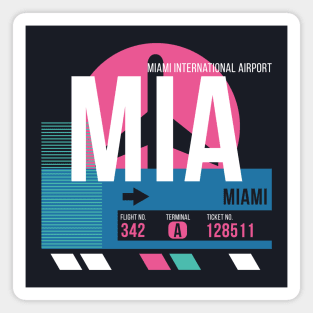 Miami (MIA) Airport Code Baggage Tag Magnet